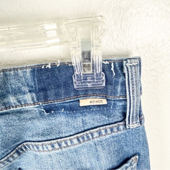 MOTHER SUPERIOR Blue Denim High Waisted Rider Skimp Frayed Hem Jeans, Size 29 - Picture 9 of 12